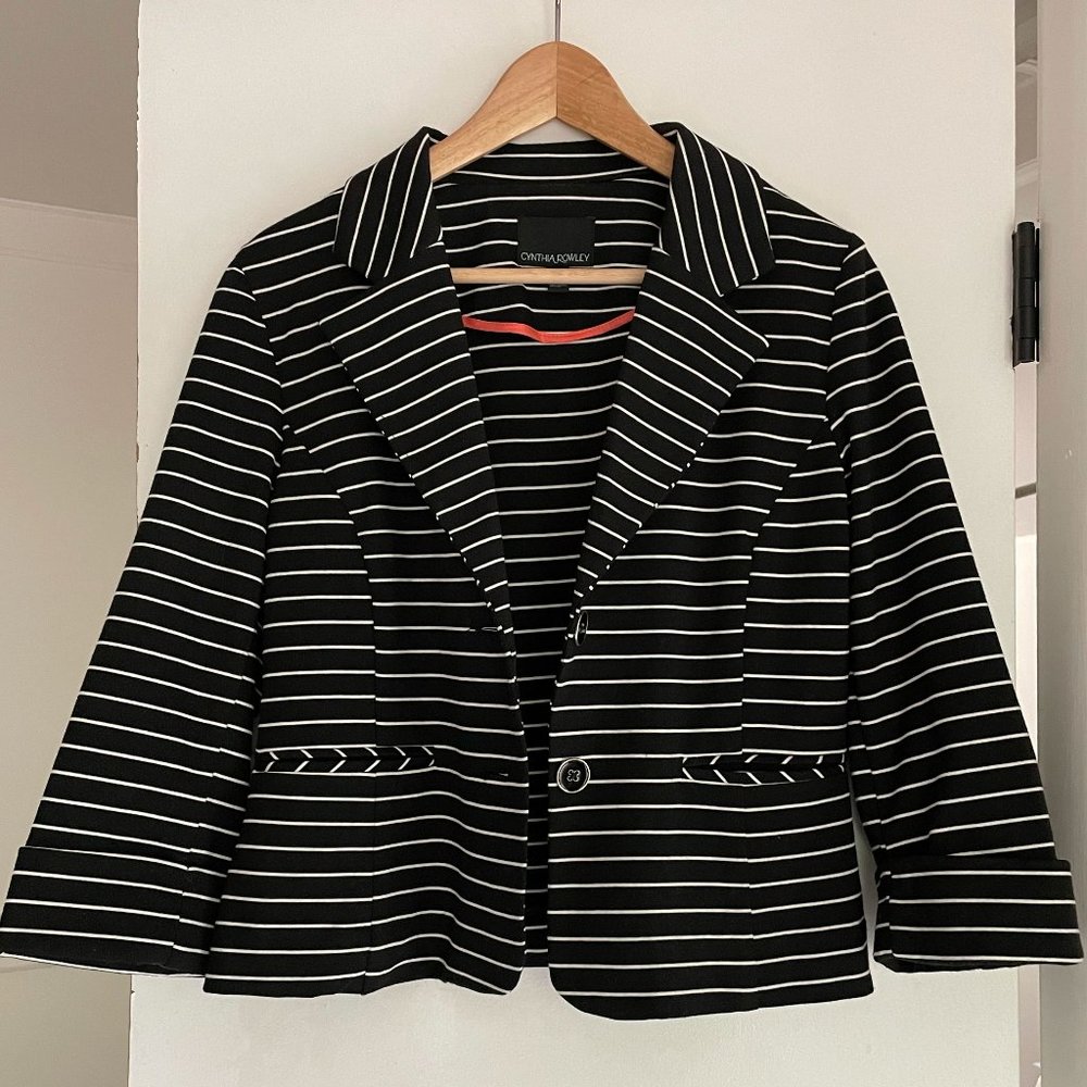 Cynthia Rowley Striped Knit Blazer Jacket